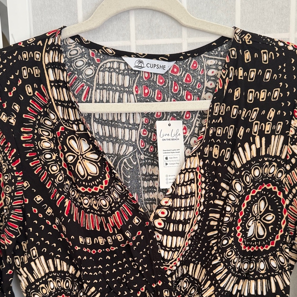 NWT Cupshe Tessa Abstract Mini Dress Boho Pattern - Picture 4 of 6